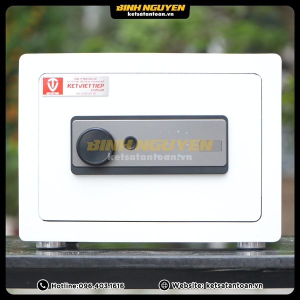 Két sắt Việt Tiệp KS11 mini khách sạn khóa vân tay điện tử màu trắng sang trọng