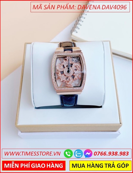 Đồng Hồ Nữ Davena Mặt Chữ Nhật Xoay Rose Gold