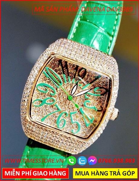 Đồng hồ Nữ Davena Mặt Oval Phiên Bản Franck Muller Dây Da