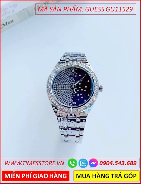 Đồng Hồ Nữ Guess Afterglow Mặt Đính Đá Dây Kim Loại