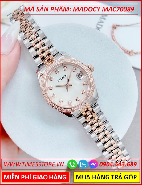 Đồng Hồ Nữ Madocy Tựa Rolex Dây Kim Loại Demi Rose Gold (31mm)