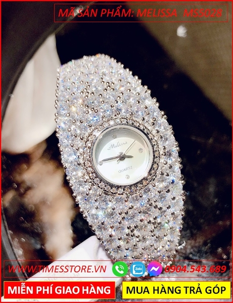 Đồng hồ Nữ Melissa For Ladies Lắc Tay Mặt Đính Full Đá Swarovski (34mm)