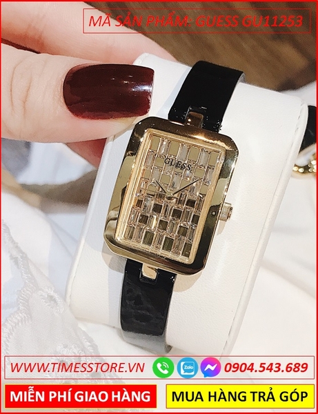 Đồng hồ Nữ Guess Vàng Gold Luxury Mặt Chữ Nhật Pha Lê