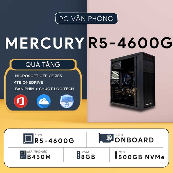 PC ST-MERCURY R5S (Ryzen 5 4600G, Radeon Graphics, Ram 8GB, SSD 512GB, 450W)