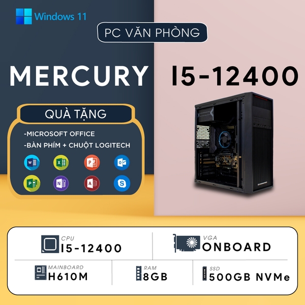 PC ST-MERCURY i5 (i5-12400, UHD 730 Graphics, Ram 8GB, SSD 512GB, 450W)