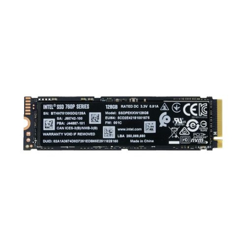 SSD Intel 760P 128GB 3D-NAND M.2 NVMe PCIe Gen3 x4 SSDPEKKW128G8X1