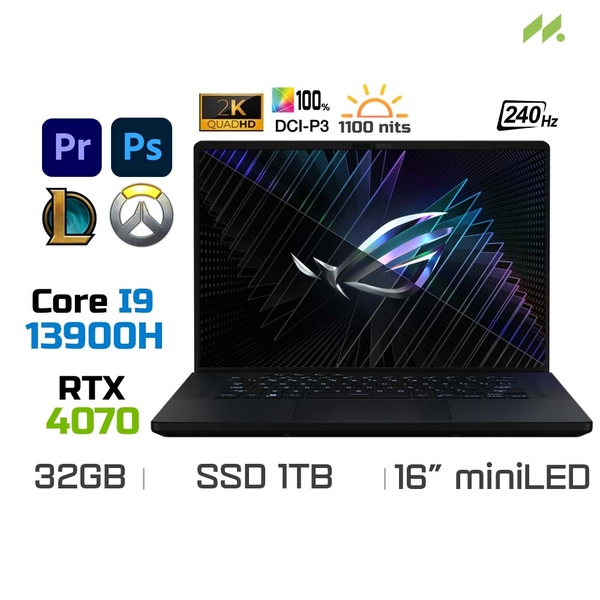 Laptop Gaming Asus ROG Zephyrus M16 GU604VI-NM779W (i9-13900H, RTX 4070 8GB, Ram 32GB DDR5, SSD 1TB, 16 Inch 240Hz WQXGA)