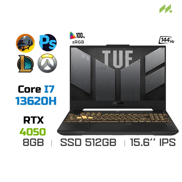 Laptop Gaming Asus TUF Gaming F15 2023 FX507VU-LP198W (i7-13620H, RTX 4050 6GB, Ram 8GB DDR5, SSD 512GB, 15.6 Inch IPS 144Hz FHD)