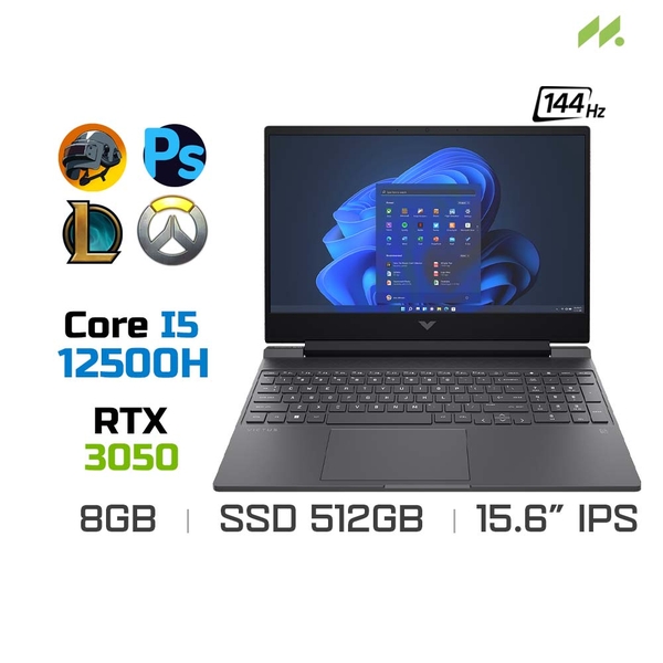 Laptop Gaming HP VICTUS 15-fa0115TX 7C0X1PA (i5-12500H, RTX 3050 4GB, Ram 8GB DDR4, SSD 512GB, 15.6 Inch IPS 144Hz FHD)