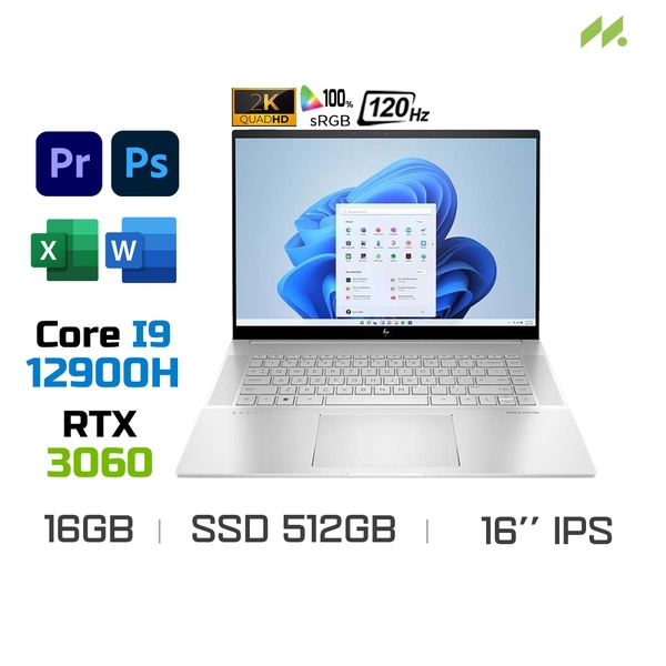 Laptop HP Envy 16-h0033TX 6K7F9PA (i9-12900H, RTX 3060 6GB, Ram 16GB DDR5, SSD 512GB, 16 Inch 120Hz WQXGA)