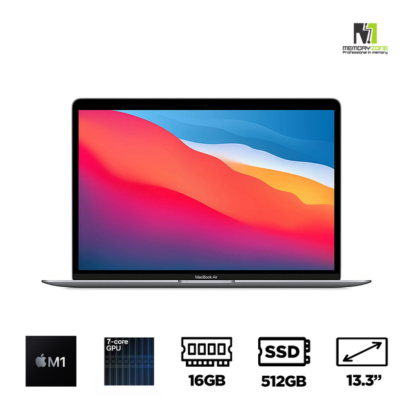 Macbook Air M1 2020 Space Gray Z124000DF (Apple M1, 7-Cores GPU, Ram 16GB, SSD 512GB, 13.3 Inch IPS Retina)