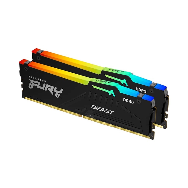 Ram PC Kingston Fury Beast RGB 64GB 5600MHz DDR5 (2x32GB) KF556C40BBAK2-64