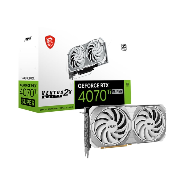 VGA MSI GeForce RTX 4070 Ti SUPER VENTUS 2X WHITE 16G OC GDDR6X