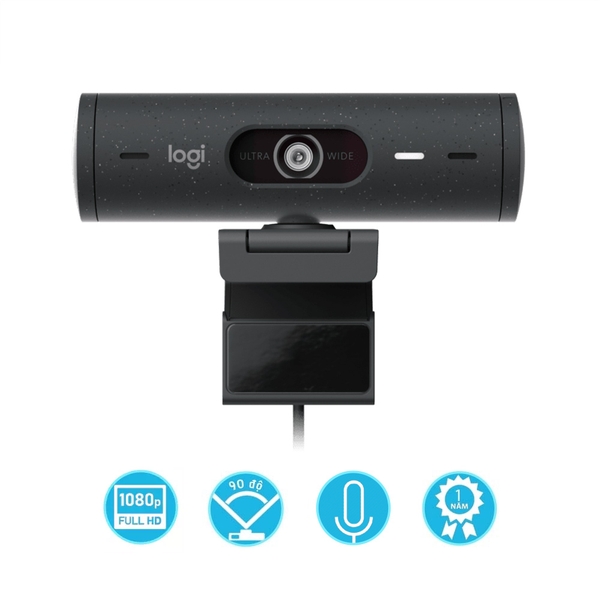 Webcam máy tính Logitech Brio 500 Black 960-001423