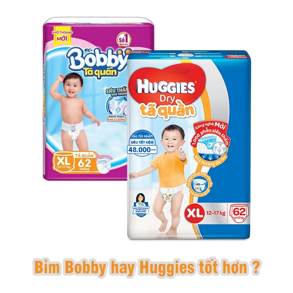 So sánh bỉm Bobby và Huggies lựa chọn bỉm nào tốt cho bé ?