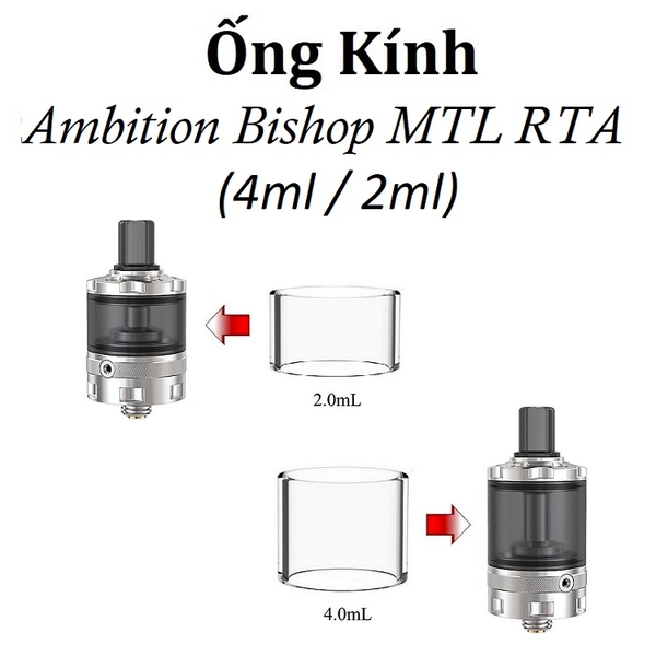 Ống Kính Thủy Tinh Cho Buồng Đốt Ambition Bishop MTL RTA