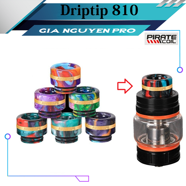 Đầu Driptip 810 PIRATE-COIL Resin - Viền Giữa (17mm x 16mm) #0735