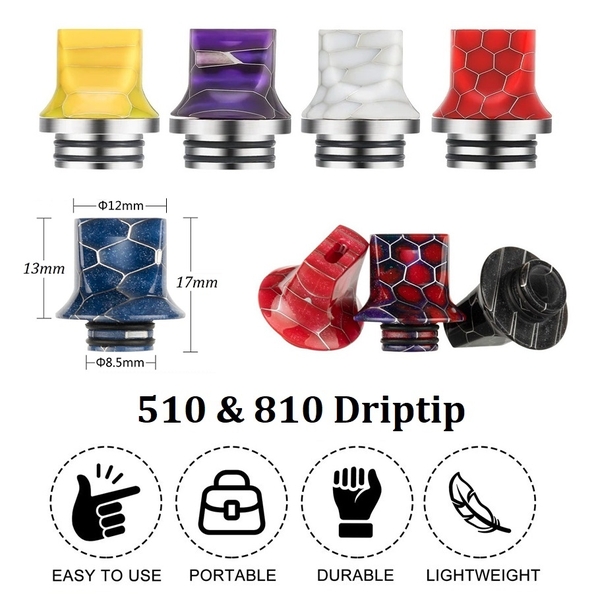 Đầu Driptip 2in1 Resin Da Rắn 810 & 510  (17mm x 16mm) #2010235