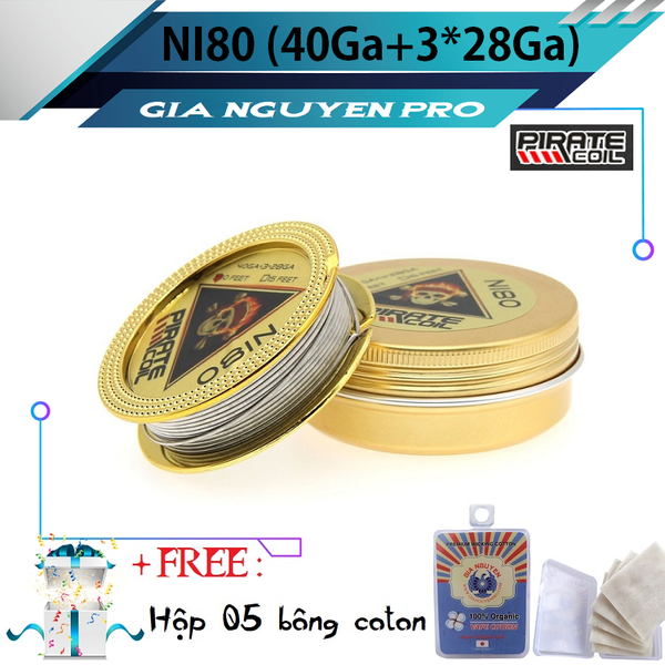 ⚡️40Ga + 3 * 28Ga⚡️ Dây Nichrome Ni80 PIRATE-COIL (10 feet) _ Dây dẫn nhiệt DIY, build coil, trở