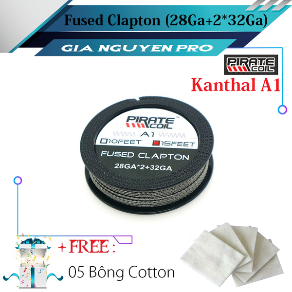 ⚡️Fused Clapton⚡️ Dây Quấn Coil PIRATE-COIL KA1 (15 feet) - Dây dẫn nhiệt DIY, build coil, trở