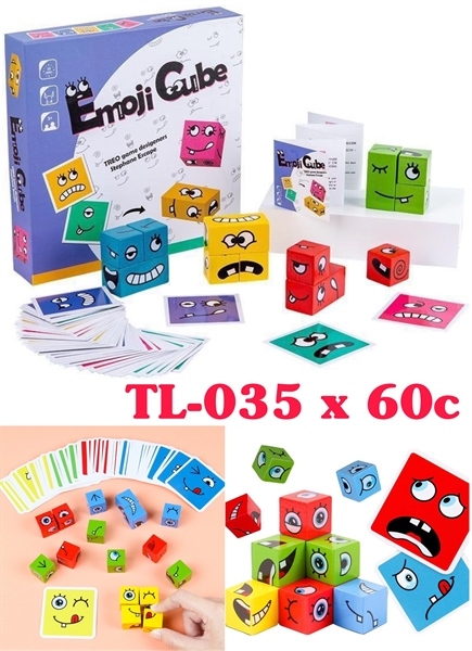 Hộp Emoji Cube bằng gỗ TL-035