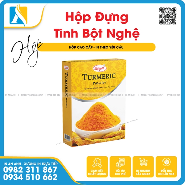 In hộp giấy đựng tinh bột nghệ cho hình ảnh sắc nét