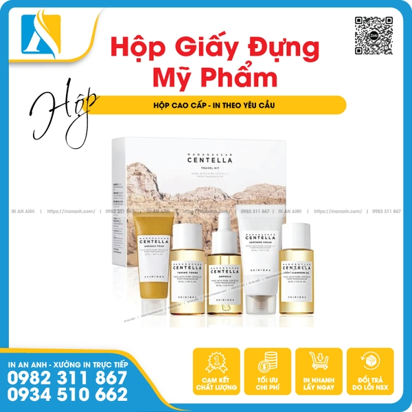 In hộp giấy đựng các mỹ phẩm cao cấp