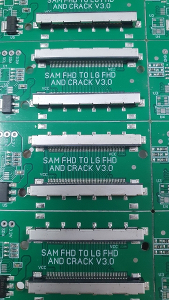 Bo chuyển cáp, mạch chuyển cáp SAM FHD to LG FHD Crack V3.0 51p 0.5mm jack sắt kèm dây cap 10cm G1-B2
