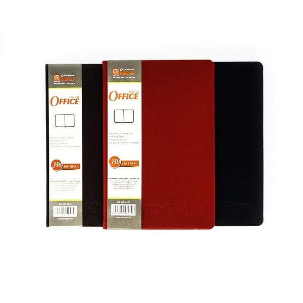 Sổ da 200 trang OFFICE H6 Hồng Hà - 4574
