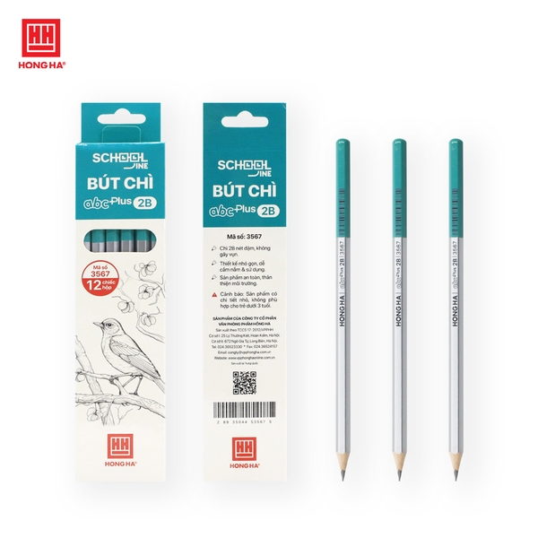 Bút chì gỗ ABC Plus- 2B - 3567