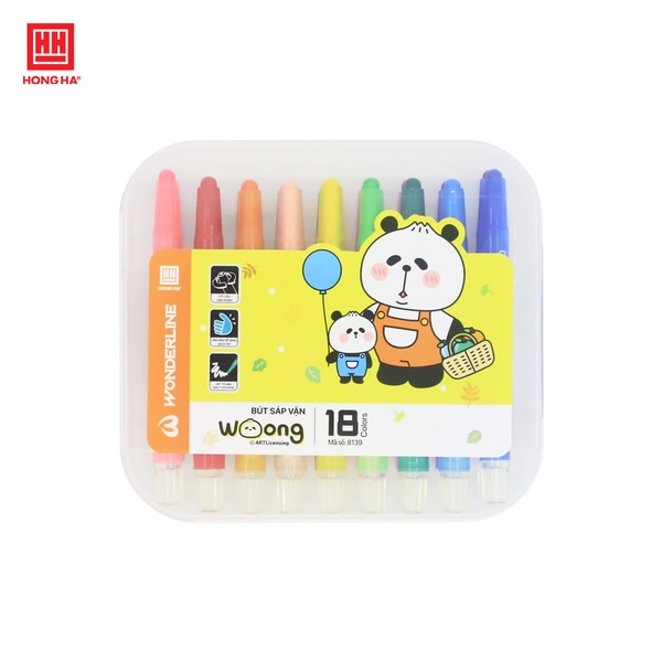 Bút sáp vặn ngắn Little Woong 18 màu - 8139