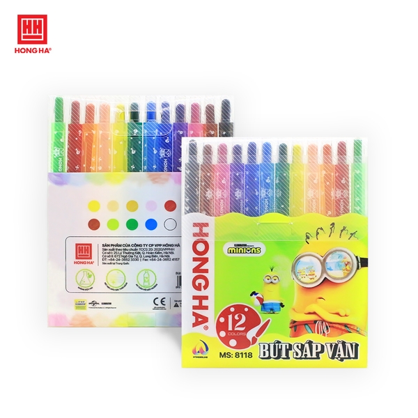 Bút sáp vặn Minions 12 màu - 8118