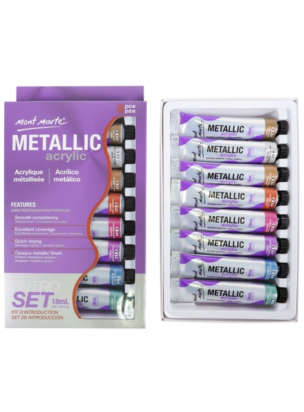 Màu Acrylic Metallic Mont Marte - Bộ 8 màu