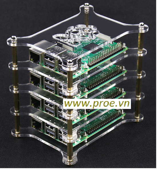 Vỏ hộp cho Raspberry Cluster 5 Rpi