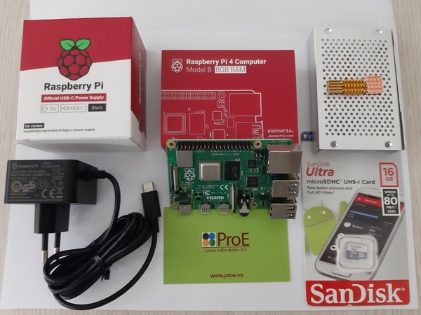 Combo Raspberry Pi 4 8GB RAM Full vỏ nhôm