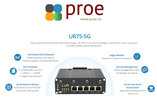 UR75-L04EU-G-P-W Industrial Cellular Router