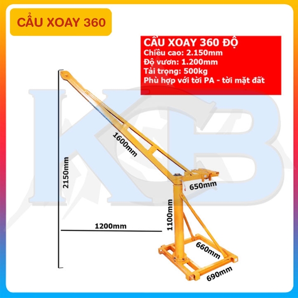 Cẩu xoay 360 độ 500kg