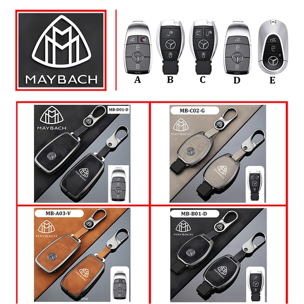 Bao da móc treo chìa khoá xe ô tô Mercedes và Maybach