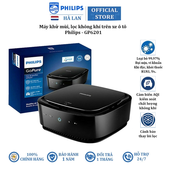 Máy khử mùi, lọc không khí trên xe ô tô. Thương hiệu Hà Lan cao cấp Philips - GP6201