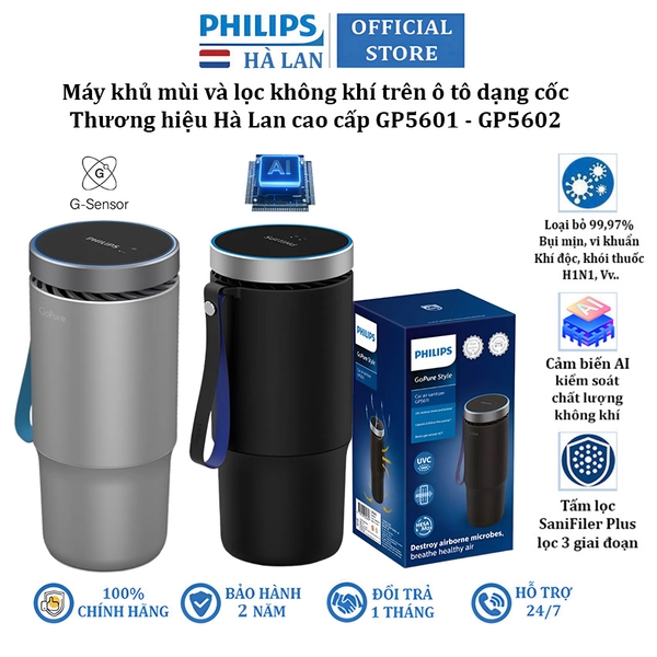 Máy khử mùi, lọc không khí dạng cốc trên xe ô tô Philips GP5602