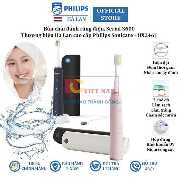 Bàn chải đánh răng điện Philips Sonicare HX2461, Serial 3600