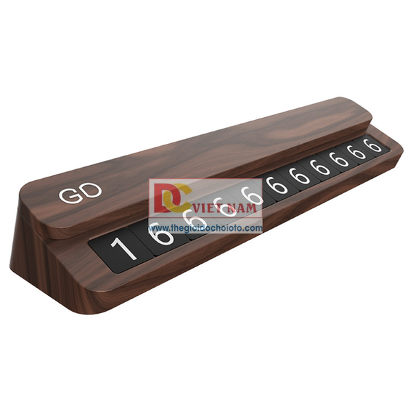 Bảng số điện thoại gỗ Óc Chó cao cấp gắn taplo xe ô tô - TC1