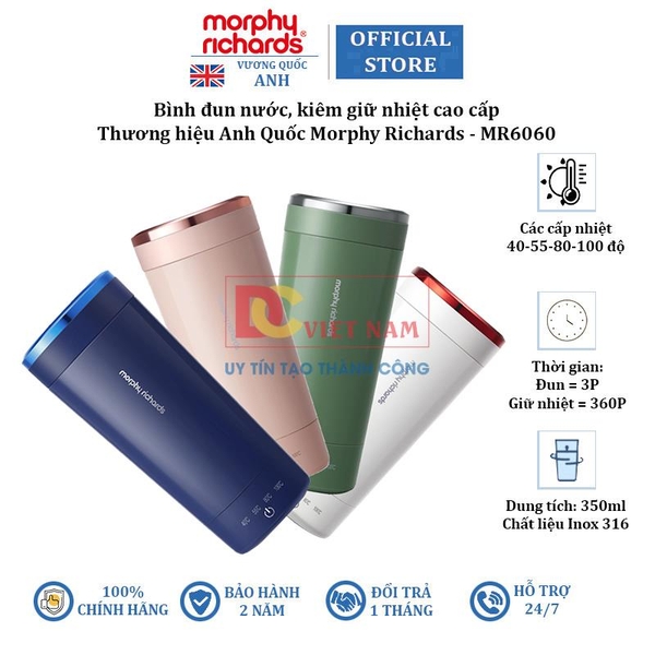Bình đun nước kiêm giữ nhiệt cao cấp Morphy Richards MR6060