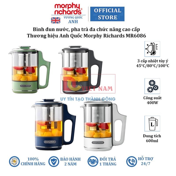 Bình đun nước, pha trà đa chức năng Morphy Richards MR6086