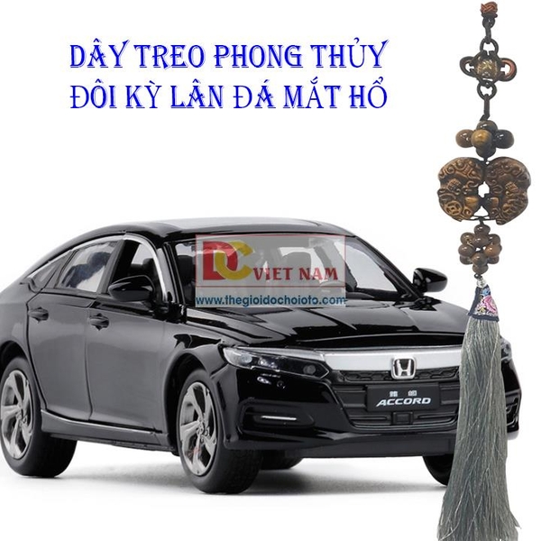 Đôi Kỳ Lân Đá Mắt Hổ Tự Nhiên Phong Thủy Cao Cấp Treo Trang Trí Trên Xe Hơi, Ô Tô PT-04