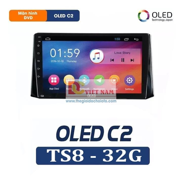 Màn hình DVD Android ô tô cao cấp OLED - C2, Wifi, 4G