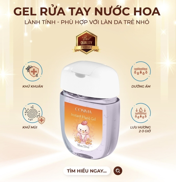 Gel rửa tay khô nước hoa Cosima (Bé Gà 29ml)