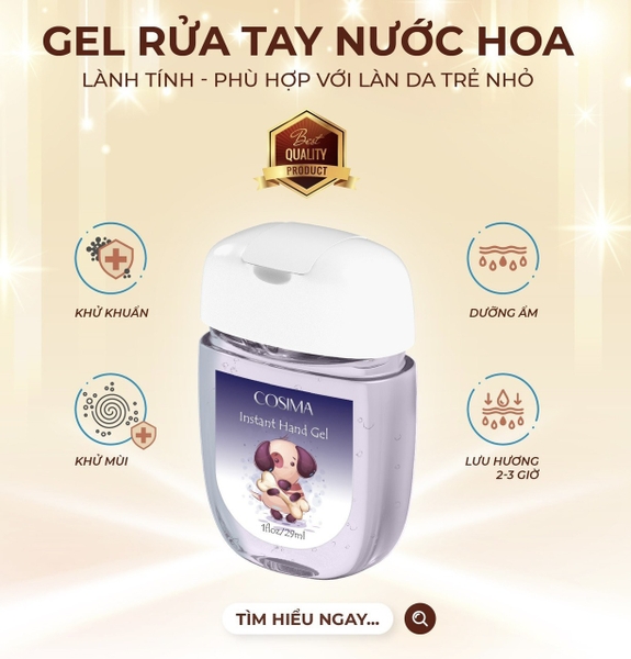 Gel rửa tay khô nước hoa Cosima (Bé Cún 29ml)