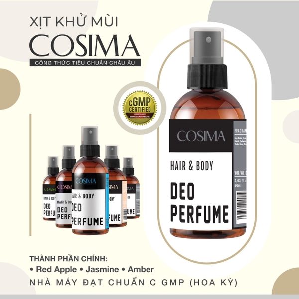 Xịt khử mùi ngăn ngừa mồ hôi 24h COSIMA (màu Gray Xám 60ml )