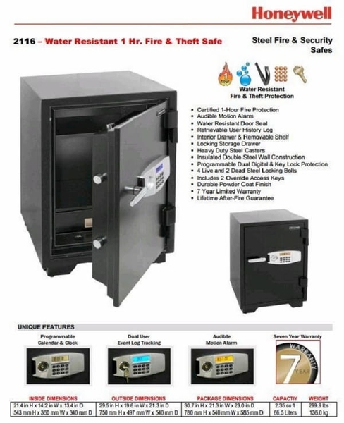 Két sắt honeywell 2116 tiện nghi hiện đại